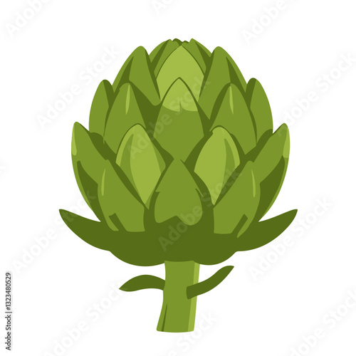 Simple flat 2D icon fresh artichoke isolated on transparent background, vector, vector, flat design, animation design, simple flat 2D icon, clipart