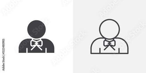 Lawyer icons in filled and outline versions for ui designs