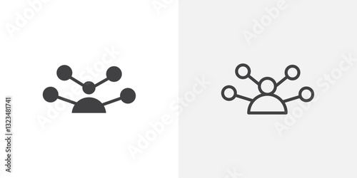 Multitask icons in filled and outline versions for ui designs