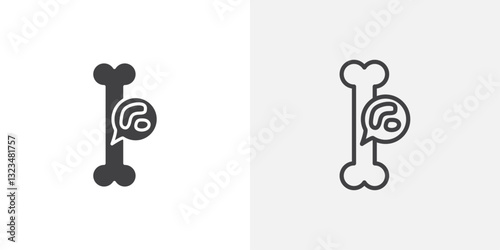 Multiple myeloma icons in filled and outline versions for ui designs