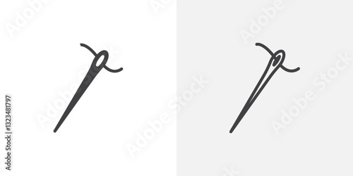 Needle icons in filled and outline versions for ui designs
