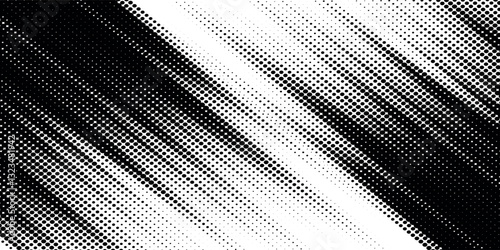 grunge Halftone white and black dots pattern and black gradient grunge texture background. Dotted line comic sport style vector illustration
