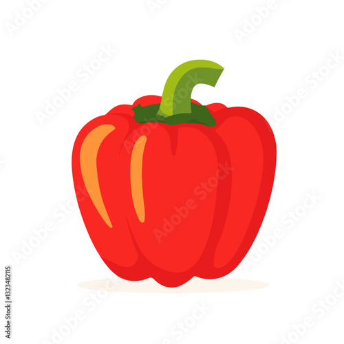 My Simple flat 2D icon bell pepper isolated on transparent background, vector, vector, flat design, animation design, simple flat 2D icon, clipart