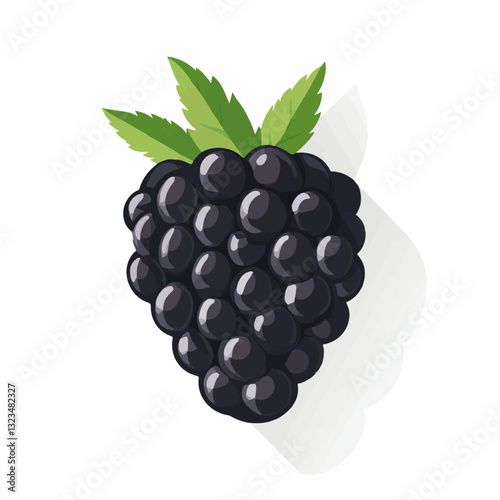 My Simple flat 2D icon blackberry branch isolated on transparent background, vector, vector, flat design, animation design, simple flat 2D icon, clipart