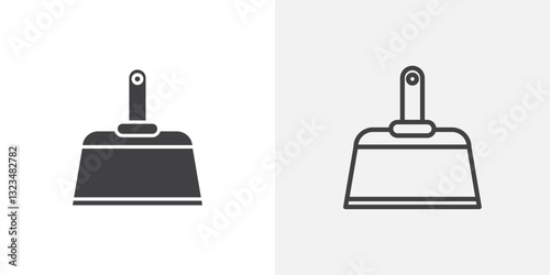 Putty knife icons in filled and outline versions for ui designs