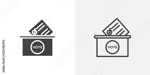 Referendum icons in filled and outline versions for ui designs