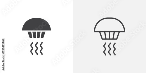 Smoke detector icons in filled and outline versions for ui designs