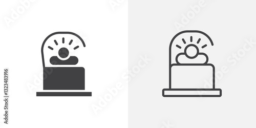 Solarium icons in filled and outline versions for ui designs