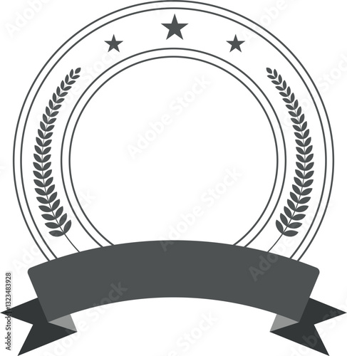Gold laurel wreath, winner award vector illustration.