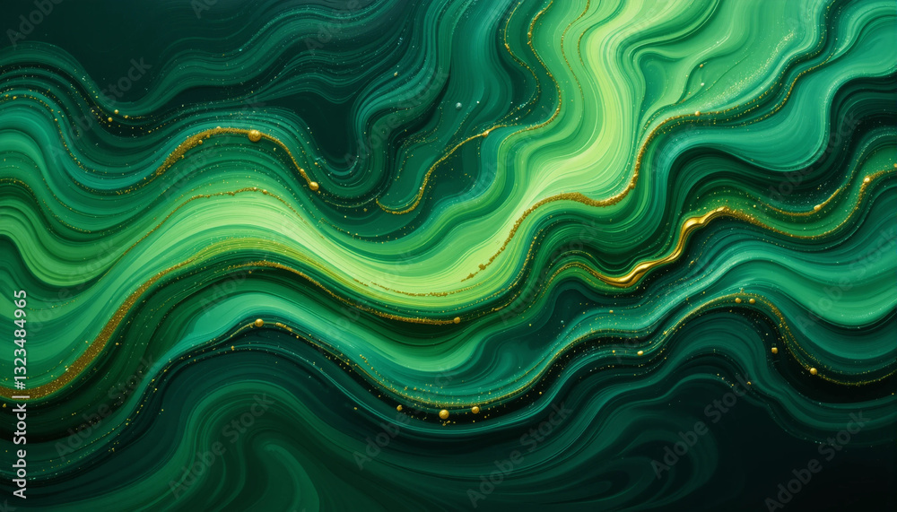 Green Marble Swirl Abstract Illustration Green Marble Swirl Abstract Illustration