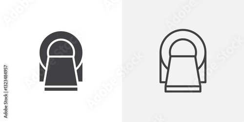 Tomography icons in filled and outline versions for ui designs