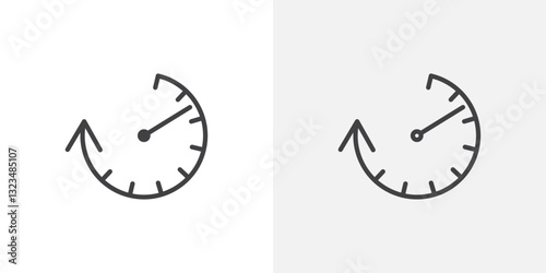 Uptime and downtime icons in filled and outline versions for ui designs
