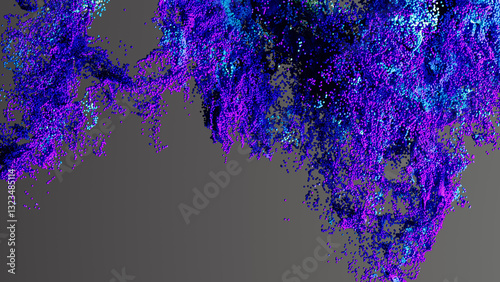 Vibrant particles create an abstract technological background