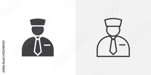 Valet icons in filled and outline versions for ui designs