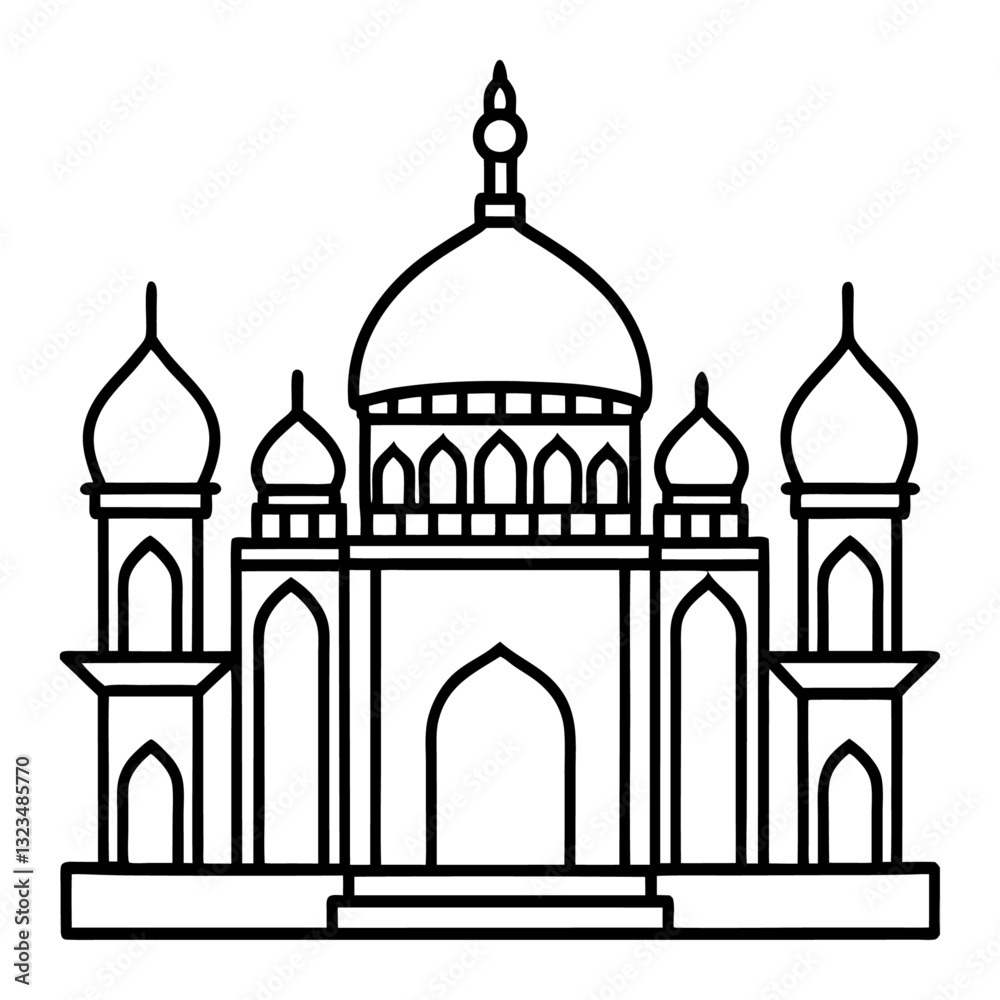 Mosque line art Mosque line art