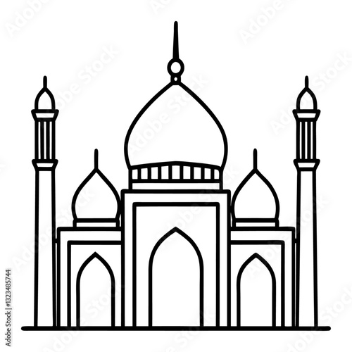 Mosque line art