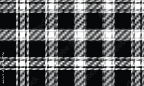 Seamless plaid pattern, black, white, suitable for designing clothes such as skirts and pants, adding elegance and style, vector illustration.