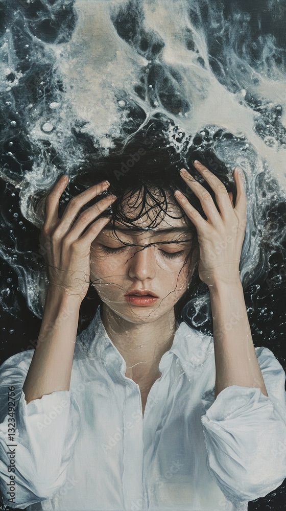 Submerged in Thought: A Dreamlike Portrait Submerged in Thought: A Dreamlike Portrait