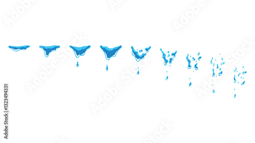 A sprite sheet, a water trap, a splash. Animation for a game or a cartoon