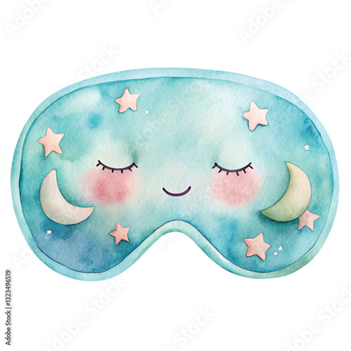 Sleeping Eye World Sleep Day Kawai Element Clipart Watercolor 