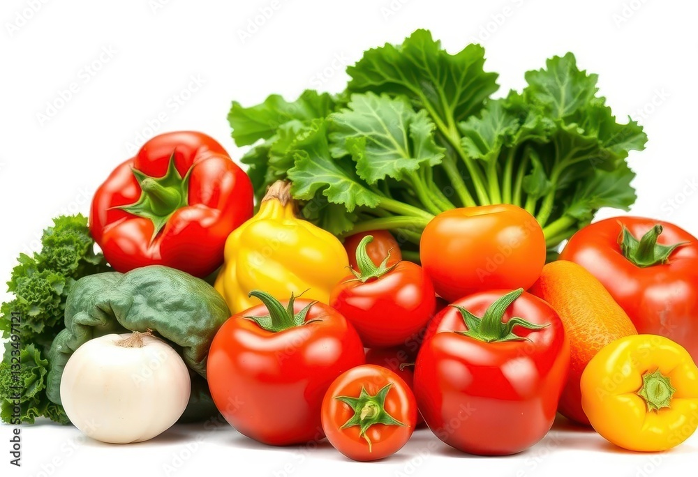 A vibrant, fresh vegetable, perfectly isolated against a stark white backdrop, studio, single A vibrant, fresh vegetable, perfectly isolated against a stark white backdrop, studio, single