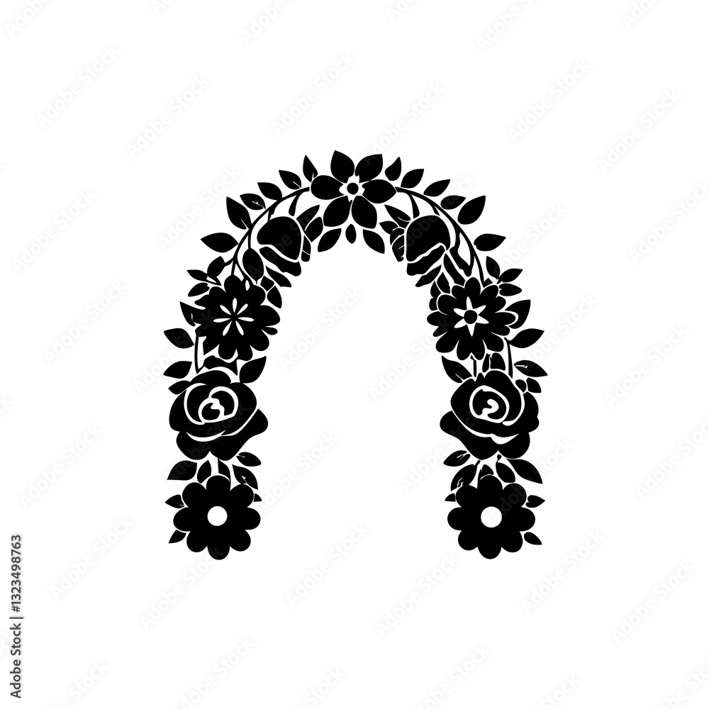 creative details floral arch icon vector illustration creative details floral arch icon vector illustration
