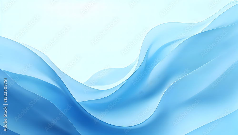 Obraz premium flowing light blue fabric waves