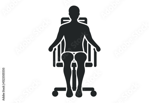Electric chair with man silhouette vector illustration on white background
