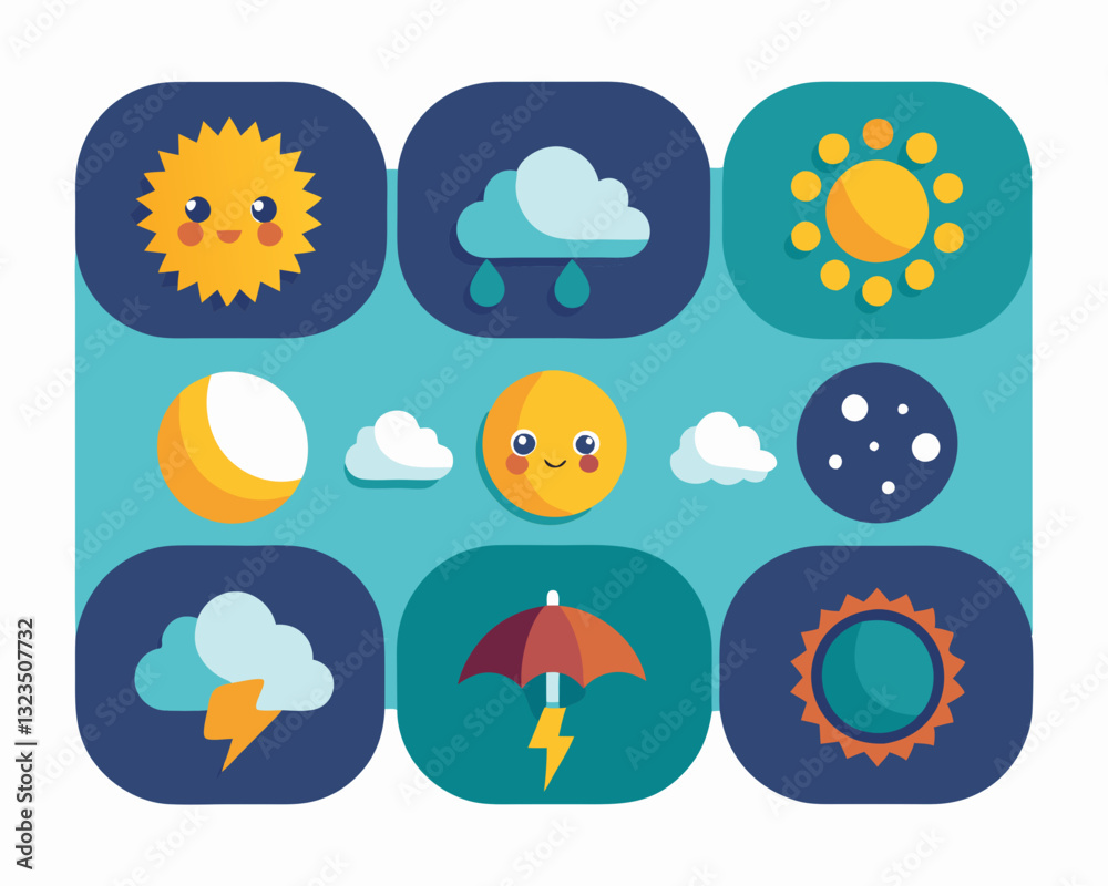 Obraz premium weather icons set