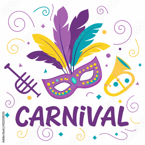 carnival mask vector illustration