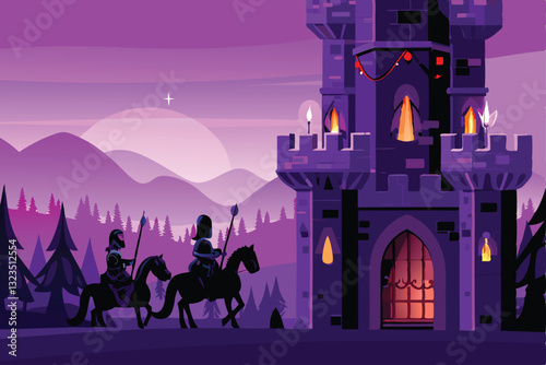 A vibrant medieval metaverse, showcasing diverse avatars interacting within a fantastical castle town.  Detailed architecture, lush landscapes, and engaging characters.