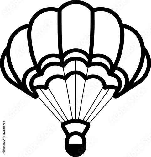 Parachute Icon: A Bold Symbol of Skydiving Adventure and Extreme Sports