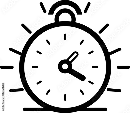 Alarm Clock Icon: Time Reminder for Wake-Up Calls and Deadlines