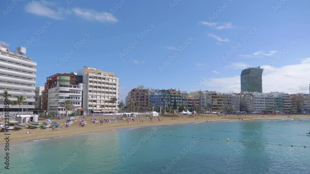 Las Palmas Beach on Gran Canaria Island in Spain in 4k slow motion 60fps Las Palmas Beach on Gran Canaria Island in Spain in 4k slow motion 60fps