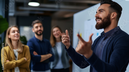 Happy Business Team, Colleagues Laughing and Working Together,  Department Problem Solving, Brainstorm, Corporate Briefing, Learning, Discussing Strategy, Strategic Planning, Search Solution, Workflow