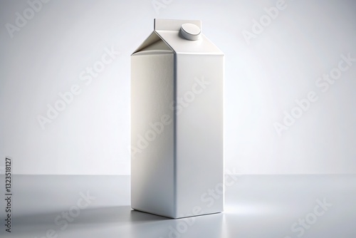 AI-generated mockup: Empty milk carton, photorealistic design.