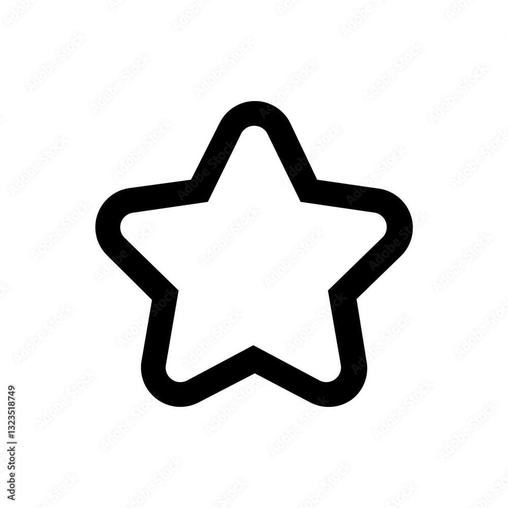 An outlined star icon for ratings or marking favorites. An outlined star icon for ratings or marking favorites.