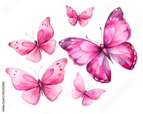 pink and white butterflies