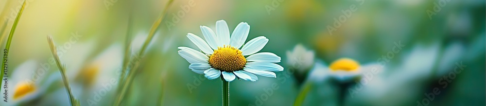 Naklejka premium Delicate Daisy in a Field