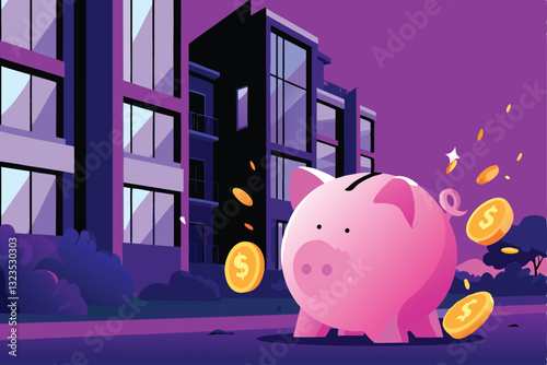 A cracked piggy bank overflowing with gold coins, spilling onto a rustic wooden surface.  Detailed, realistic rendering.