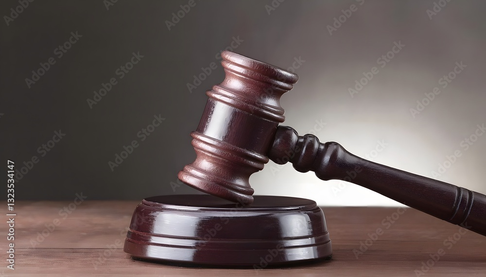 Justice and the Law A Gavel on a Wooden Desk Justice and the Law A Gavel on a Wooden Desk