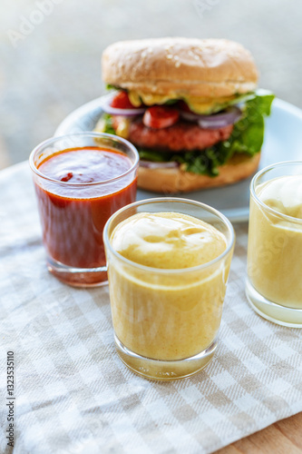 Vegane  / Vegetarische Burgersoßen / Curry / Ketchup / Majo