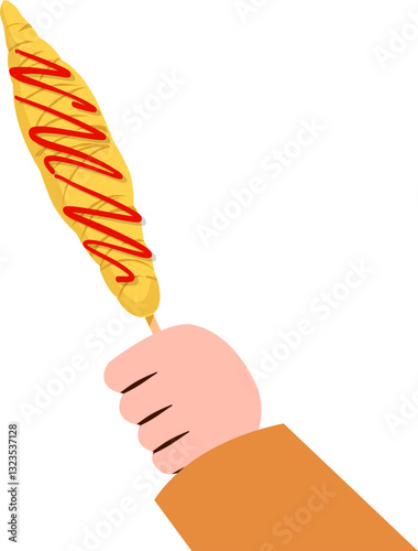 Egg roll Indonesian food illustration