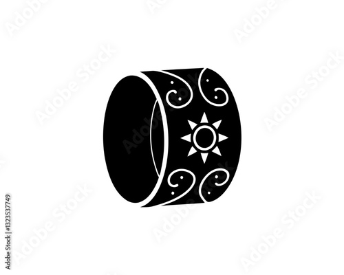 creative details yoga wheel icon vector illustration 