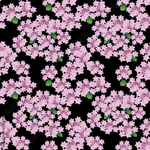 ゴージャスな紫陽花の花のシームレスパターン