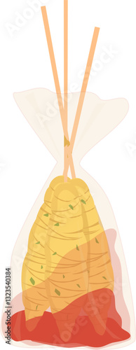Egg roll Indonesian food illustration