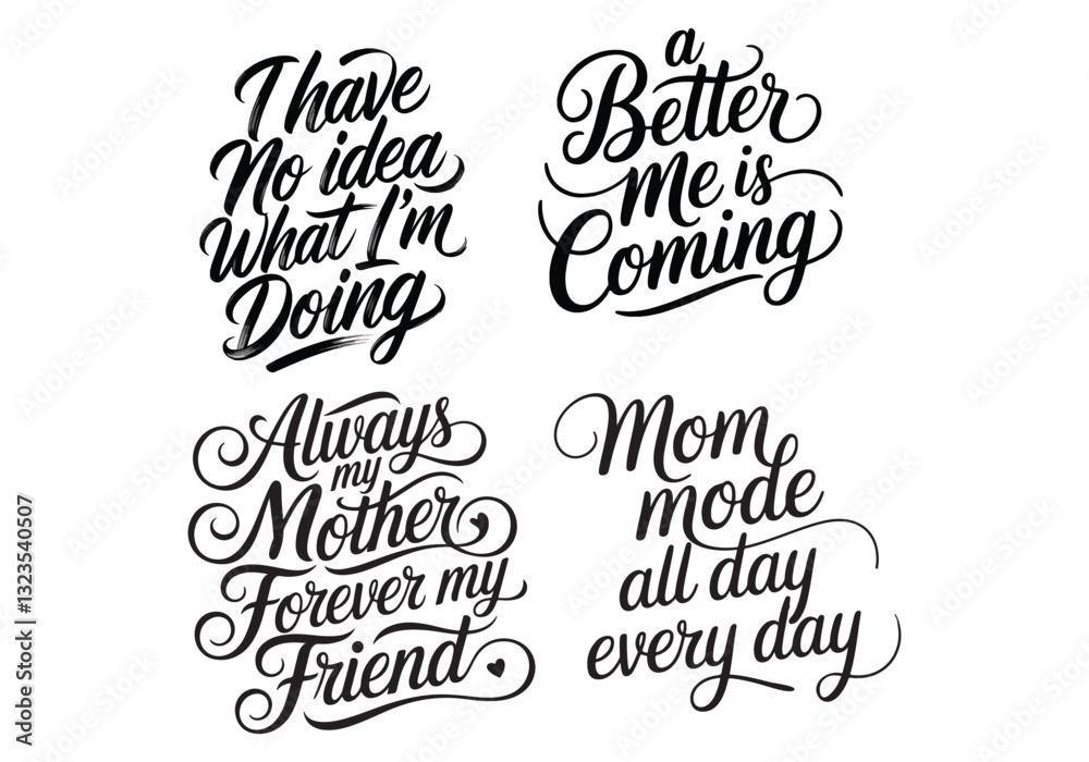 Mom Life Motivational Vector Designs: Mom Life Motivational Vector Designs: