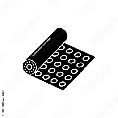 creative details yoga acupressure mat icon vector illustration 