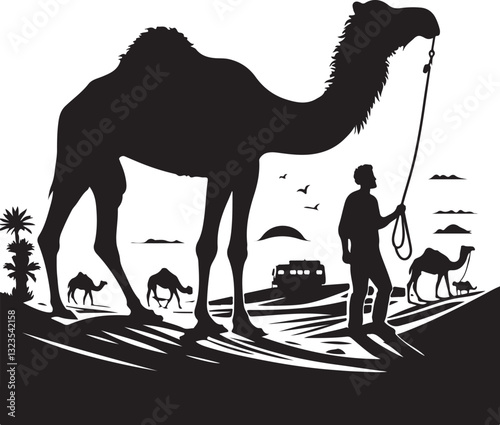 Desert Camel Silhouette Bundle | Arabic Nomadic SVG Pack 