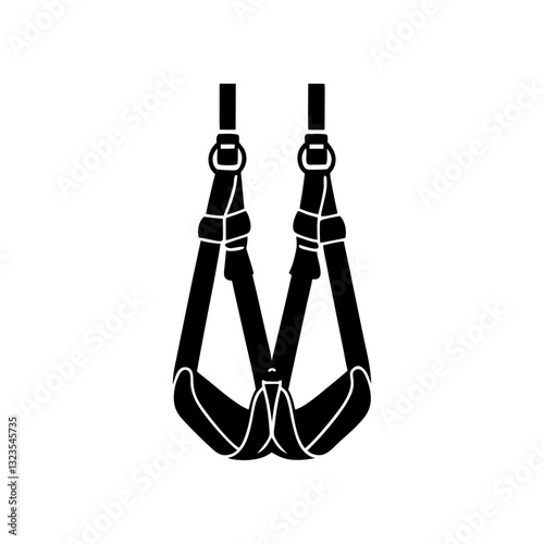 creative details yoga inversion slings icon vector illustration 